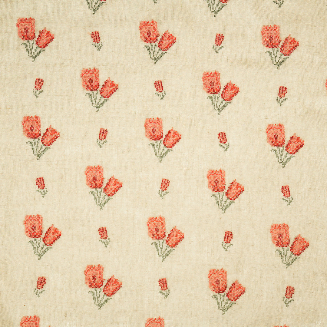 Asma Buti on Almond Gauged Linen