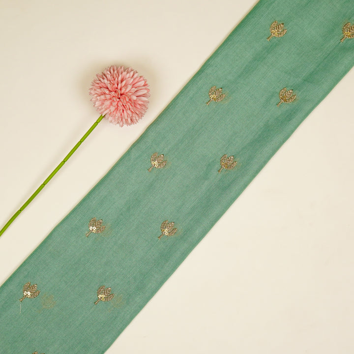 Sara Buti on Aqua Tussar Chanderi Embroidered Fabric