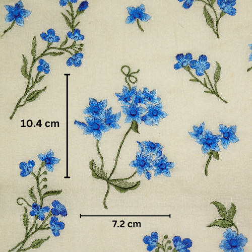 Safiya Buta on Cream Cotton Linen Embroidered Fabric