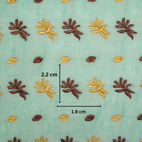 Smita Buti on Turquoise Cotton Silk Embroidered Fabric