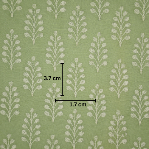 Vanika Buti on Sea Green Silk Chanderi Embroidered Fabric
