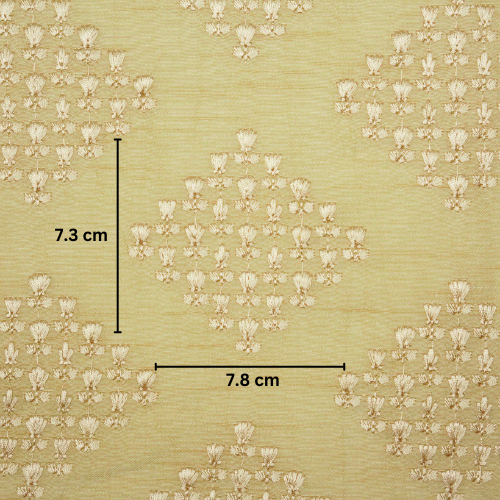 Zyra Buta on Beige Semi Raw Silk Embroidered Fabric