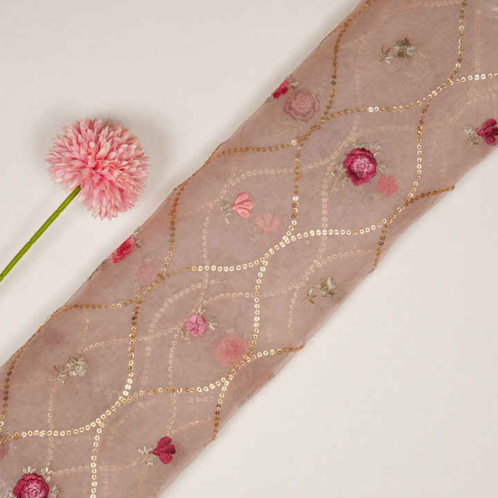 Rosha Jaal On Blush Semi Organza