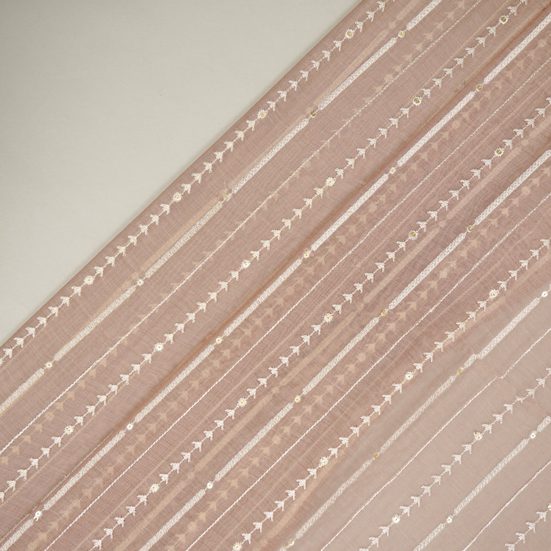 Tarang Jaal on Blush Cotton Silk Embroidered Fabric