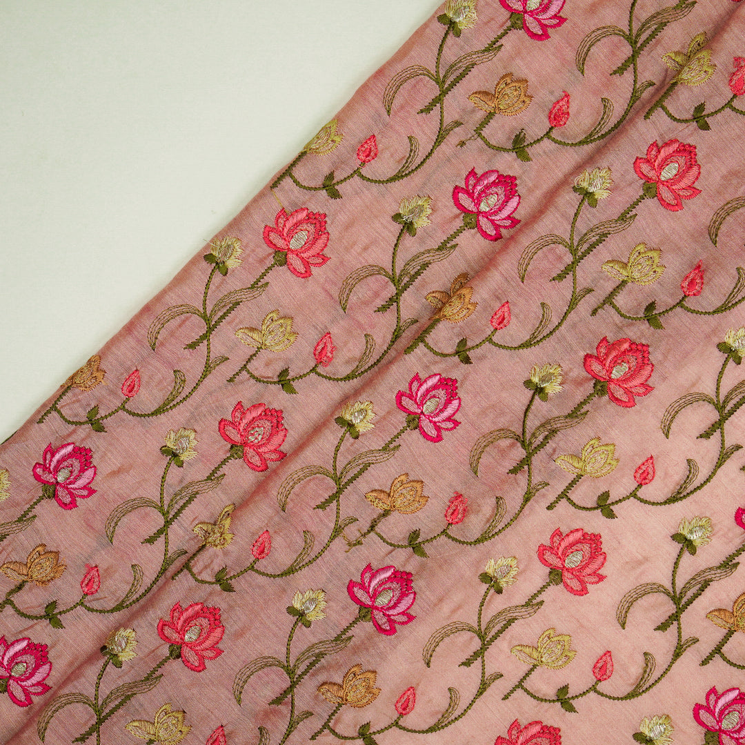 Madhurima Jaal on Blush Munga Silk Embroidered Fabric