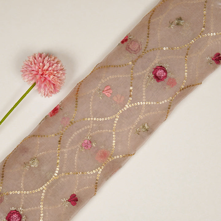 Rosha Jaal On Blush Semi Organza