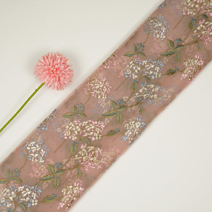 Shafaq Jaal on Blush  Imported Silk Organza Embroidered Fabric