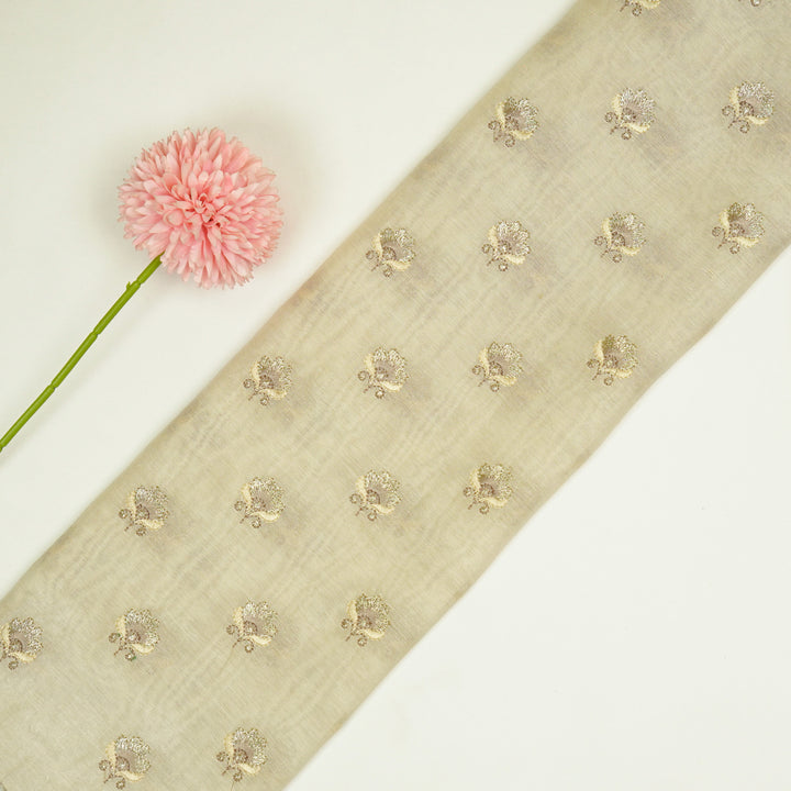 Hemika Buti on Cream Silk Chanderi Embroidered Fabric