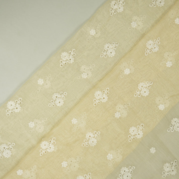 Viti Buti on Cream Cotton Silk Embroidered Fabric