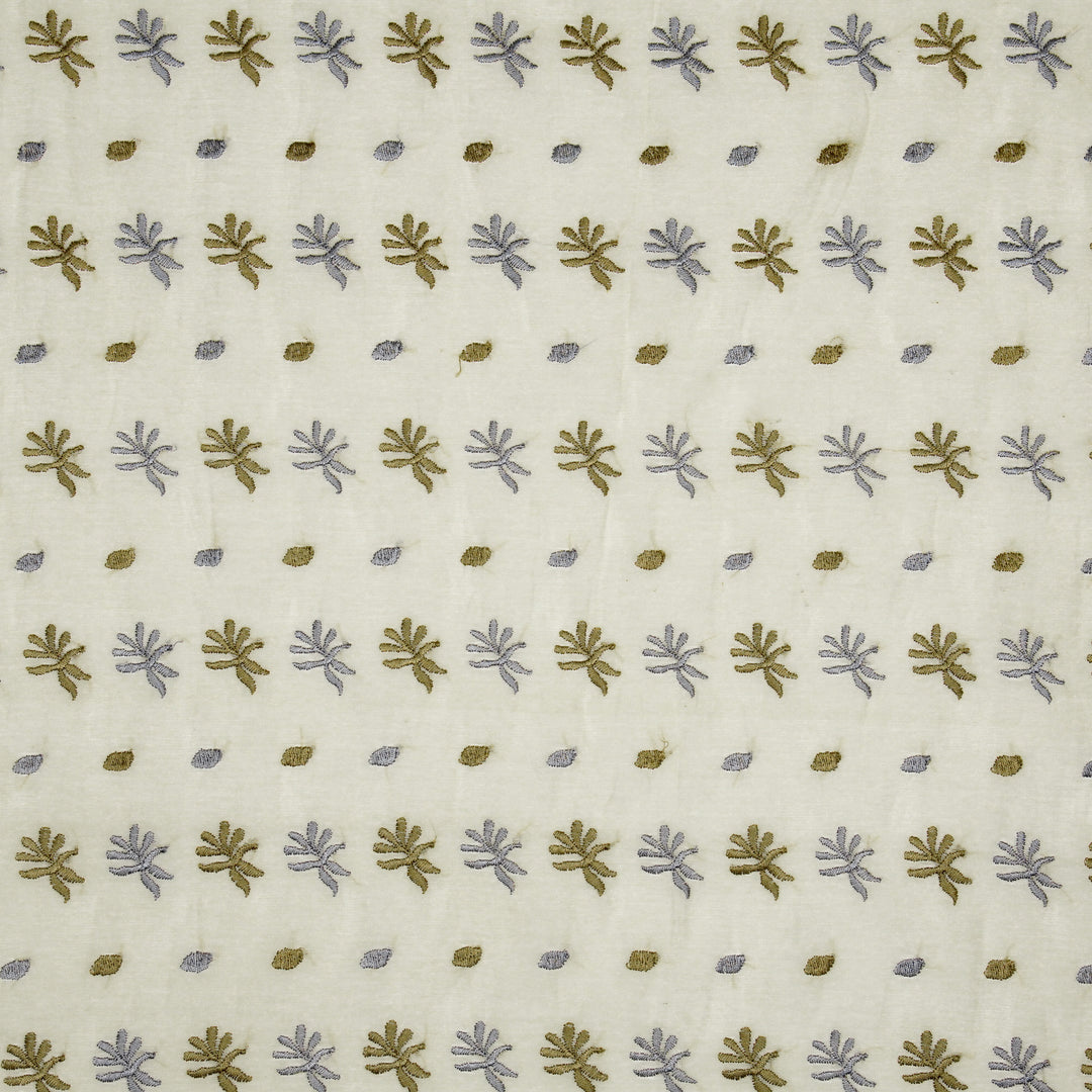 Smita Buti on Cream Cotton Silk Embroidered Fabric