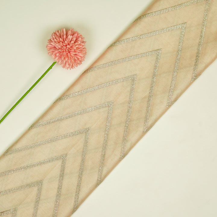 Masooma Jaal on Cream Luxe Silk Chanderi Embroidered Fabric