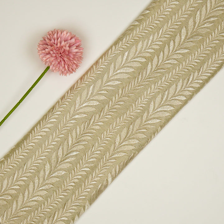 Zeena Jaal on Cream Dola Silk Embroidered Fabric