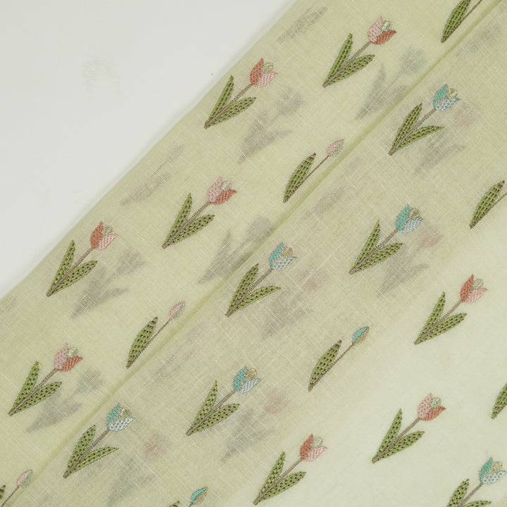 Luma Buti on Cream Gauged Linen Embroidered Fabric