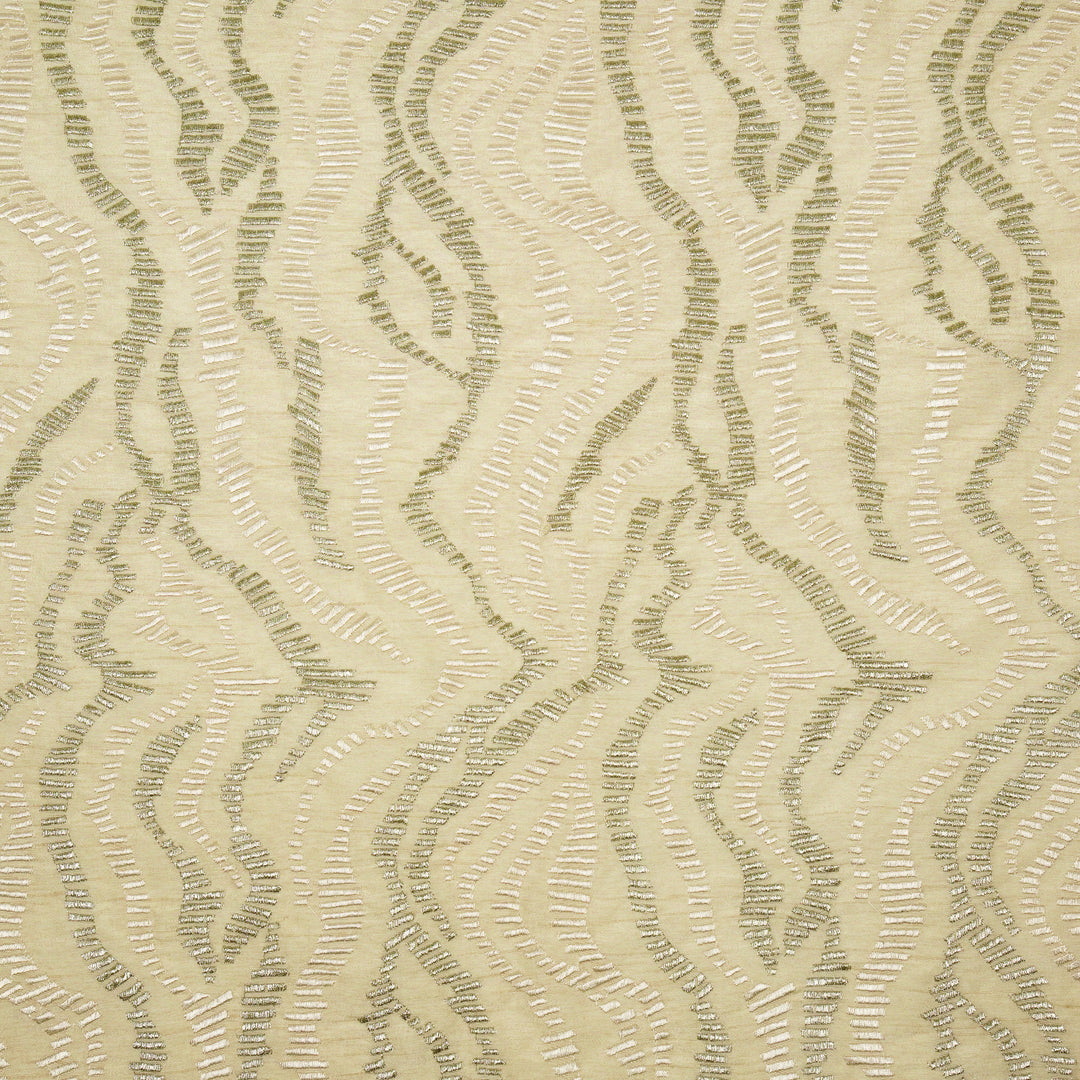 Lehar Jaal on Cream Semi Raw Silk Embroidered Fabric