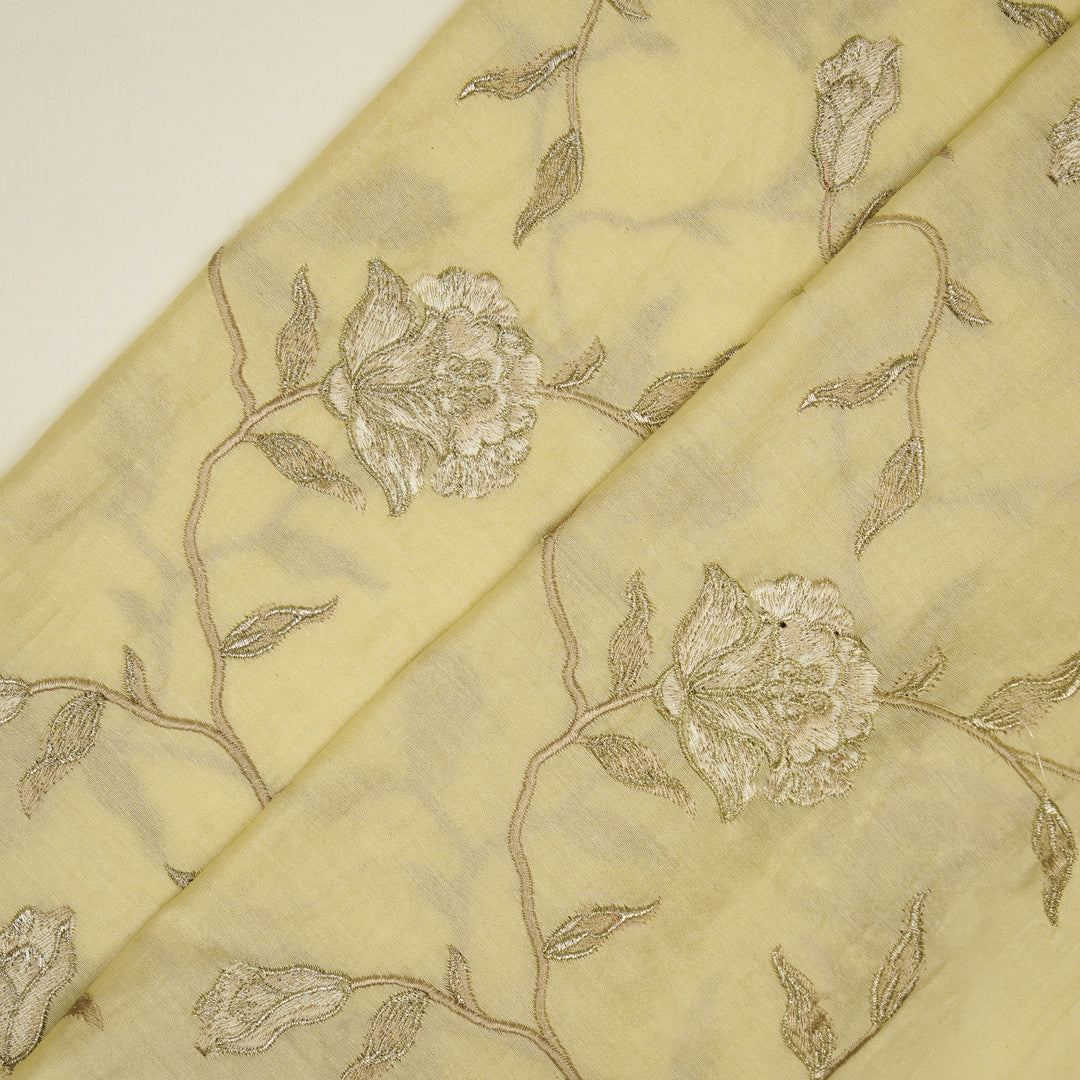 Samaya Jaal on Cream Silk Chanderi Embroidered Fabric
