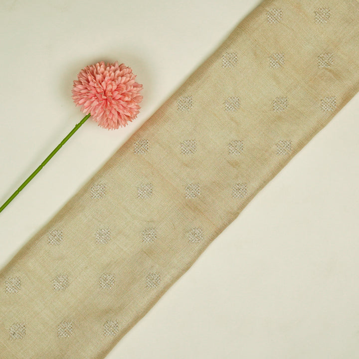 Naqsh Buti on Cream Raw Silk Embroidered Fabric