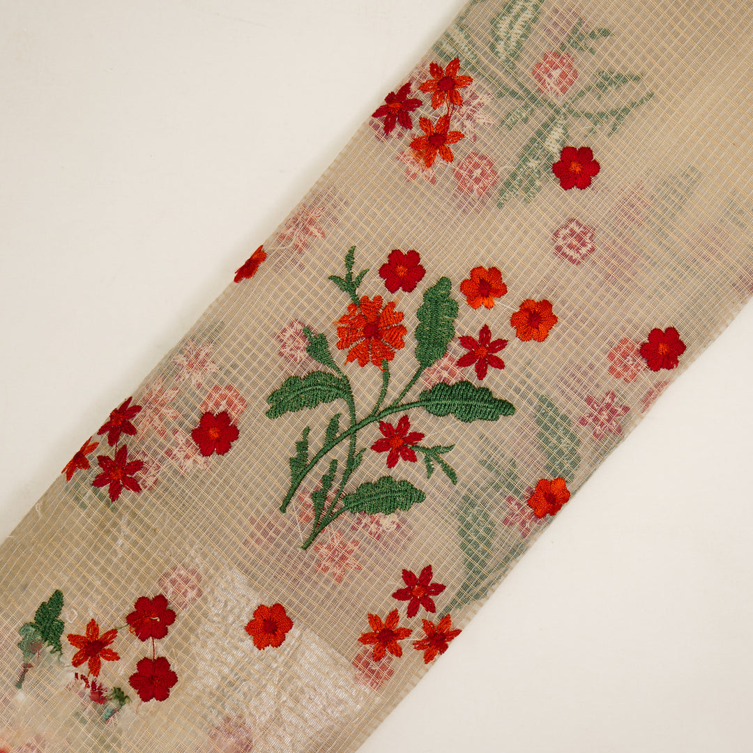 Nainika Buta on Cream Munga Kota Embroidered Fabric