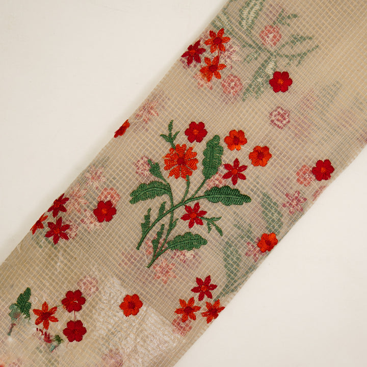 Nainika Buta on Cream Munga Kota Embroidered Fabric