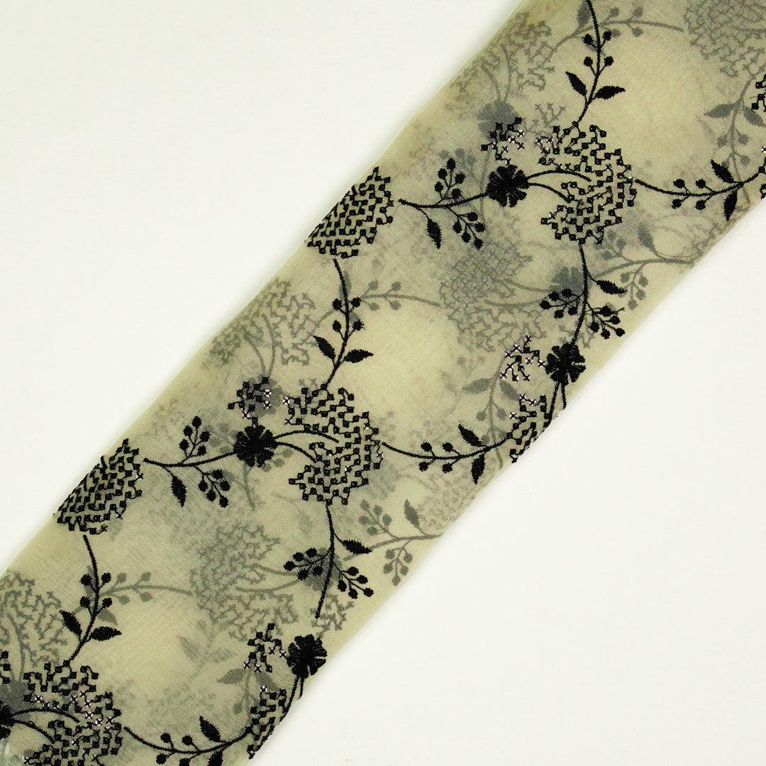 Nishika Jaal on Cream Silk Organza Embroidered Fabric