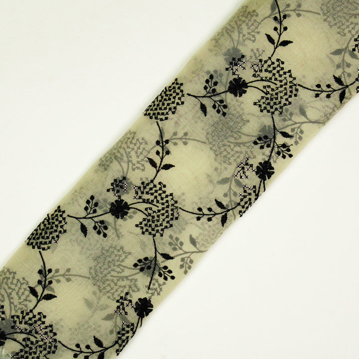 Nishika Jaal on Cream Silk Organza Embroidered Fabric