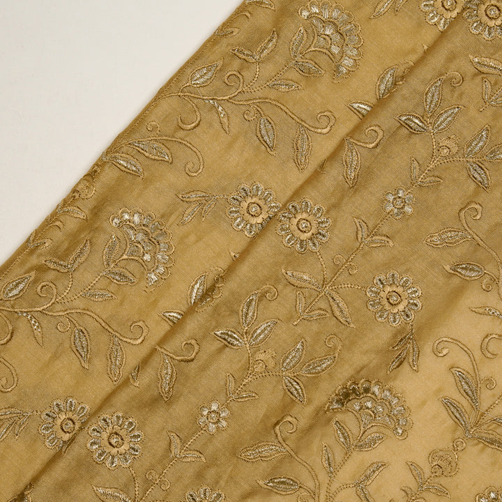 Barika Jaal on Almond Luxe Silk Chanderi Embroidered Fabric