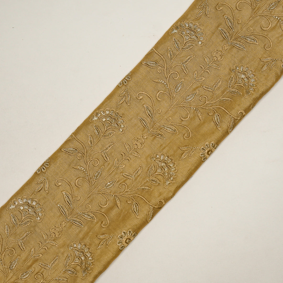 Barika Jaal on Almond Luxe Silk Chanderi Embroidered Fabric