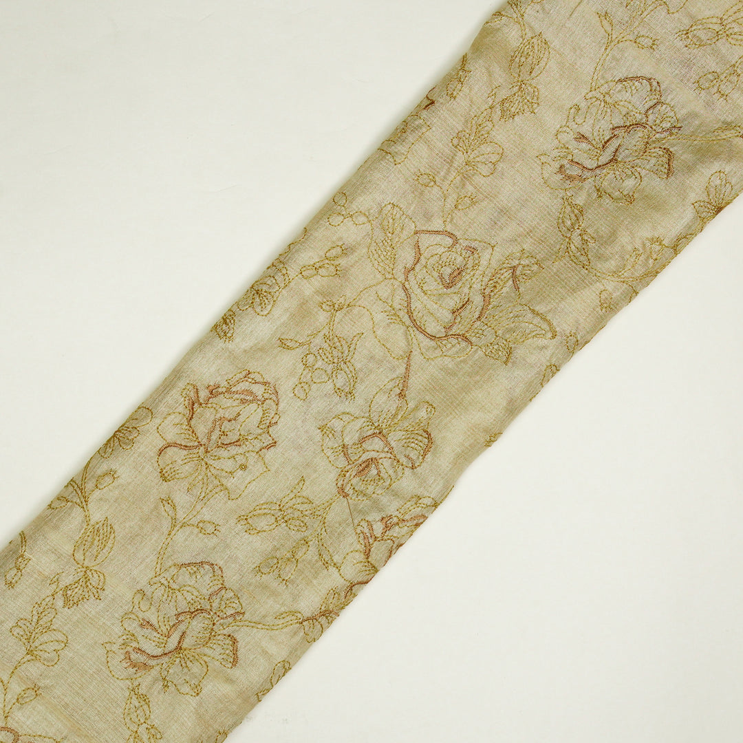 Gulika Jaal on Natural/Beige Munga Silk Embroidered Fabric
