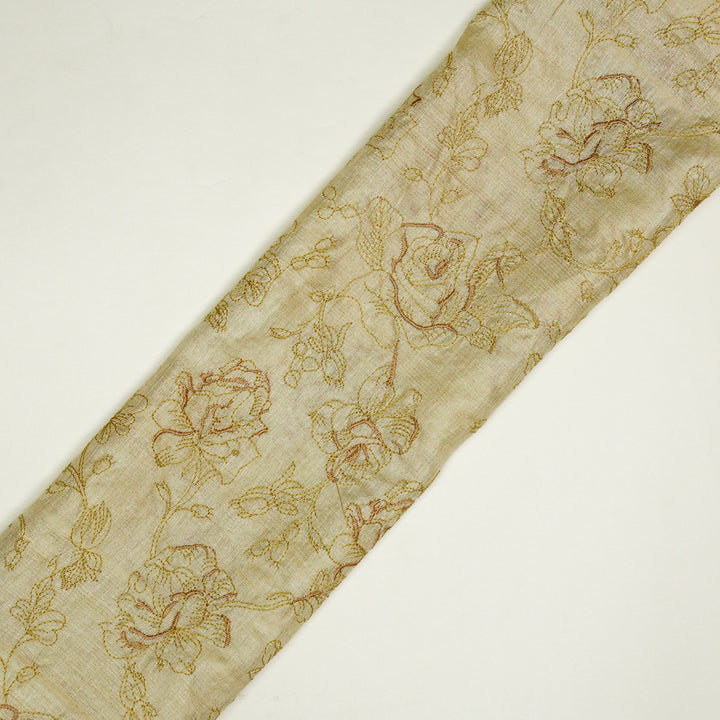 Gulika Jaal on Natural/Beige Munga Silk Embroidered Fabric