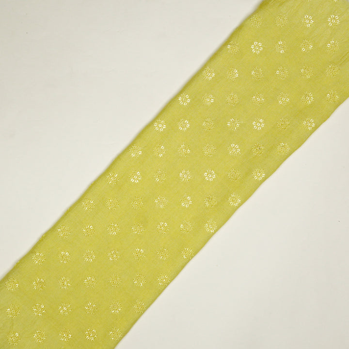 Nihar Buti on Chrome Yellow Cotton Silk Embroidered Fabric