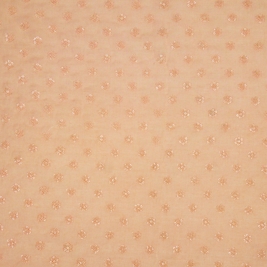 Nihar Buti on Light Peach Cotton Silk Embroidered Fabric