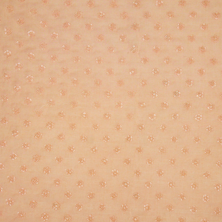 Nihar Buti on Light Peach Cotton Silk Embroidered Fabric