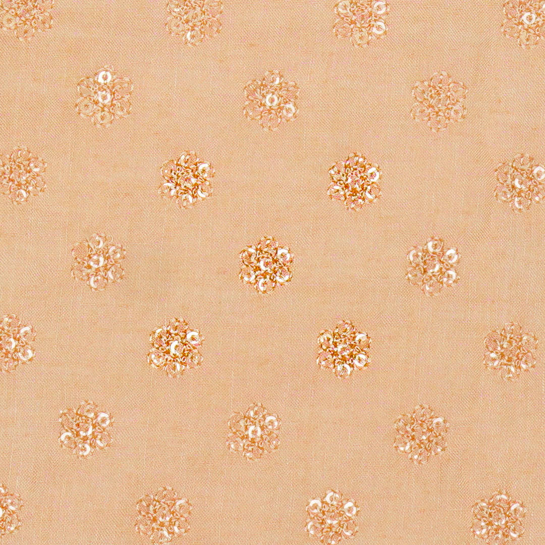 Nihar Buti on Light Peach Cotton Silk Embroidered Fabric