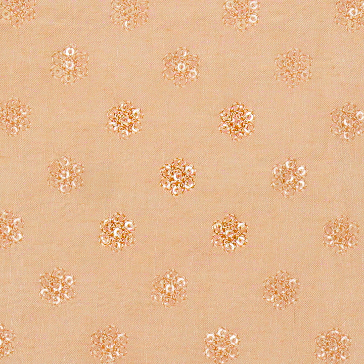 Nihar Buti on Light Peach Cotton Silk Embroidered Fabric