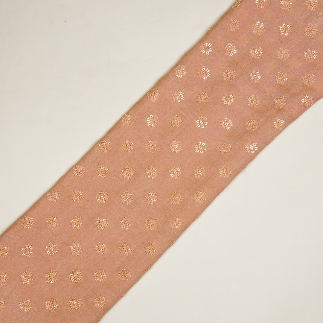Nihar Buti on Light Peach Cotton Silk Embroidered Fabric