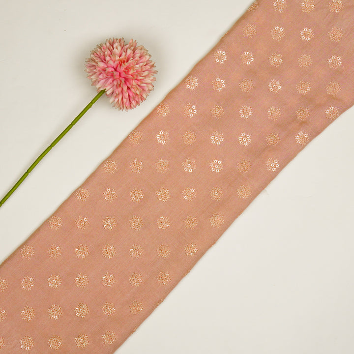 Nihar Buti on Light Peach Cotton Silk Embroidered Fabric