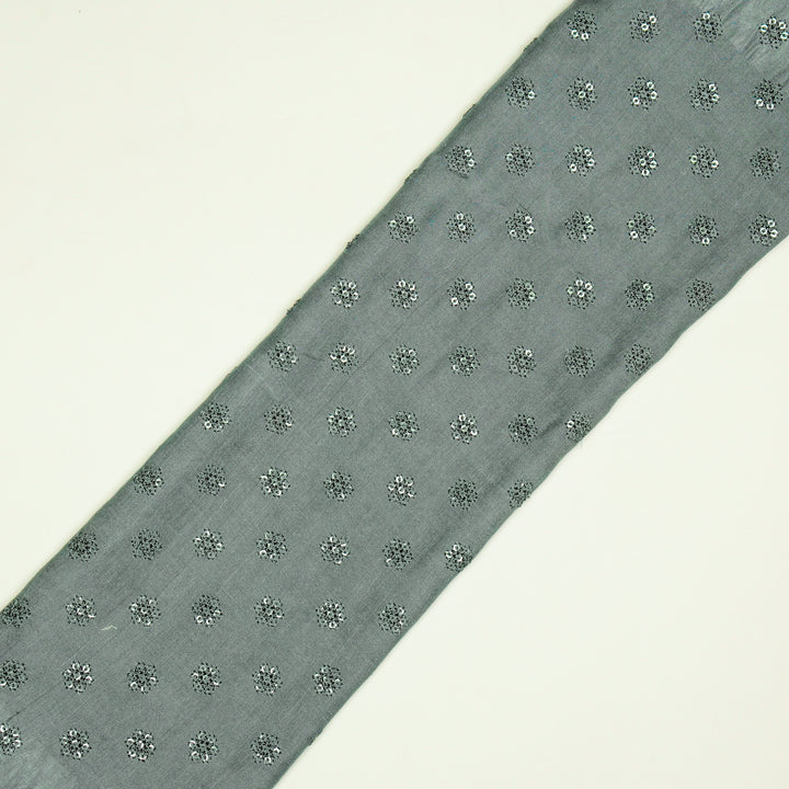 Nihar Buti on Steel Grey Cotton Silk Embroidered Fabric