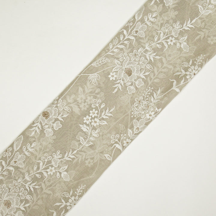 Shubhra Jaal on Ecru Cotton Silk Embroidered Fabric