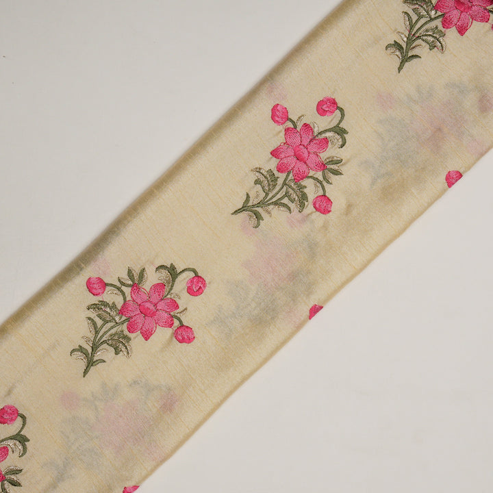 Dalia Buta on Cream Dola Silk Embroidered Fabric