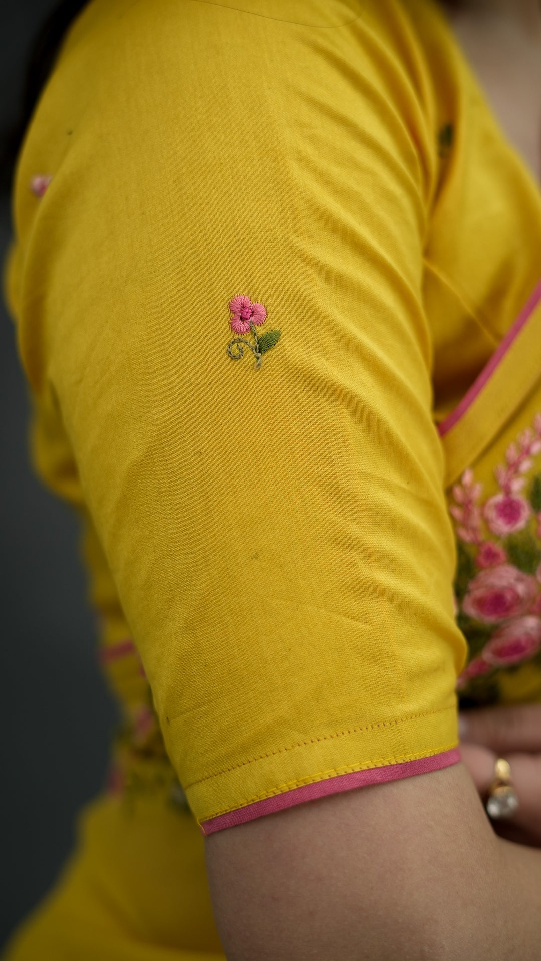 Suvarna Embroidered Saree on Gold Pure Silk Georgette