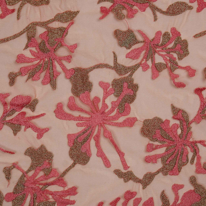 Mirah Jaal on Gajari Net Embroidered Fabric