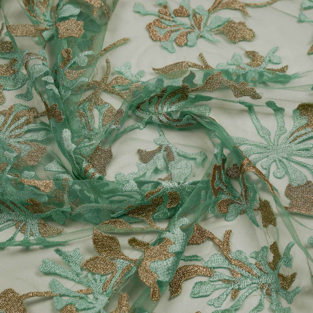Mirah Jaal on Aqua Net Embroidered Fabric
