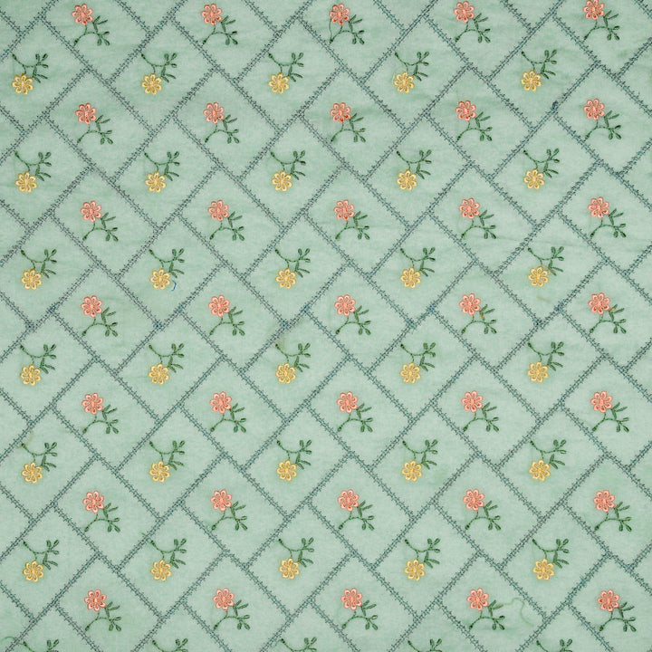 Tarika Jaal on Sky Blue  Malmal Embroidered Fabric