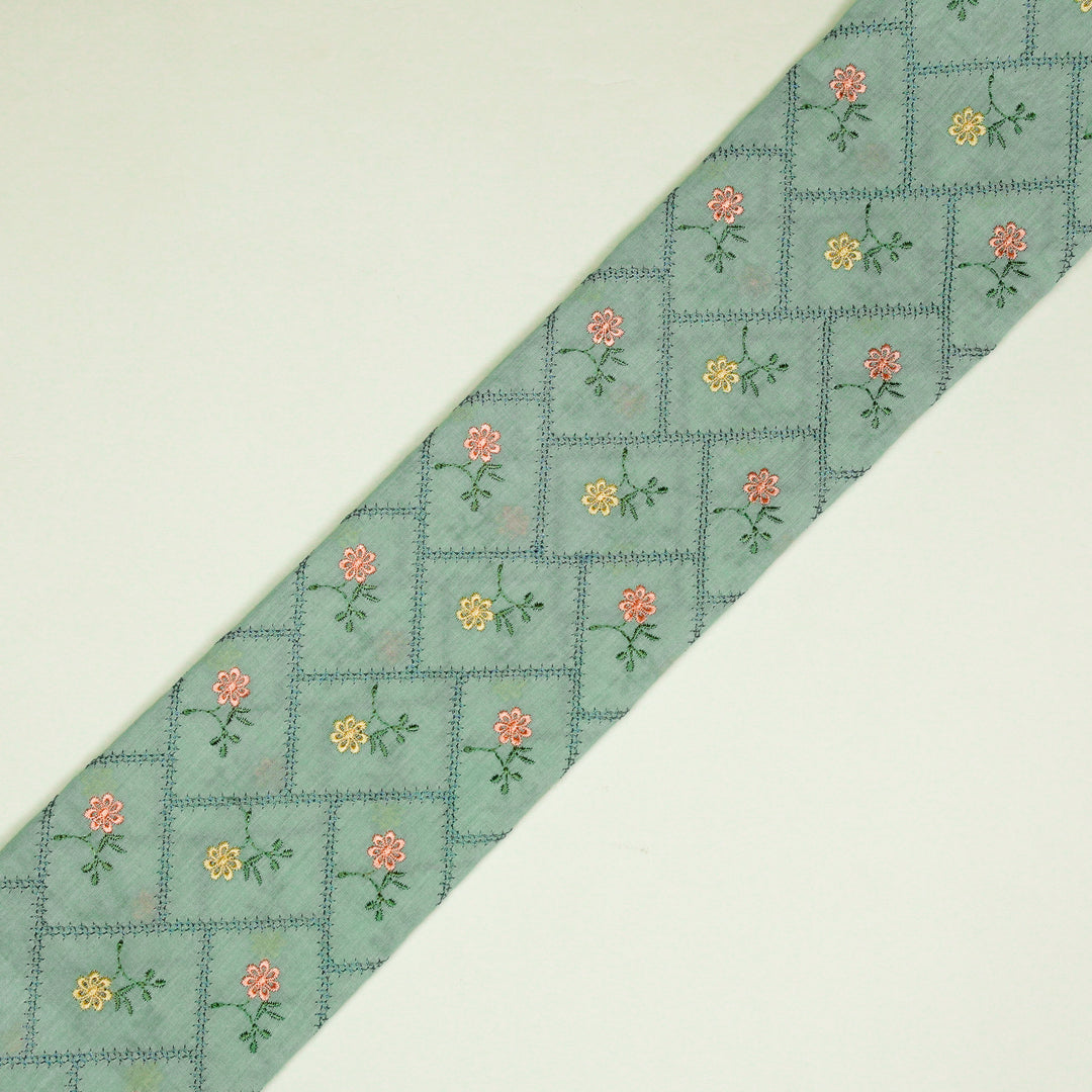 Tarika Jaal on Sky Blue  Malmal Embroidered Fabric