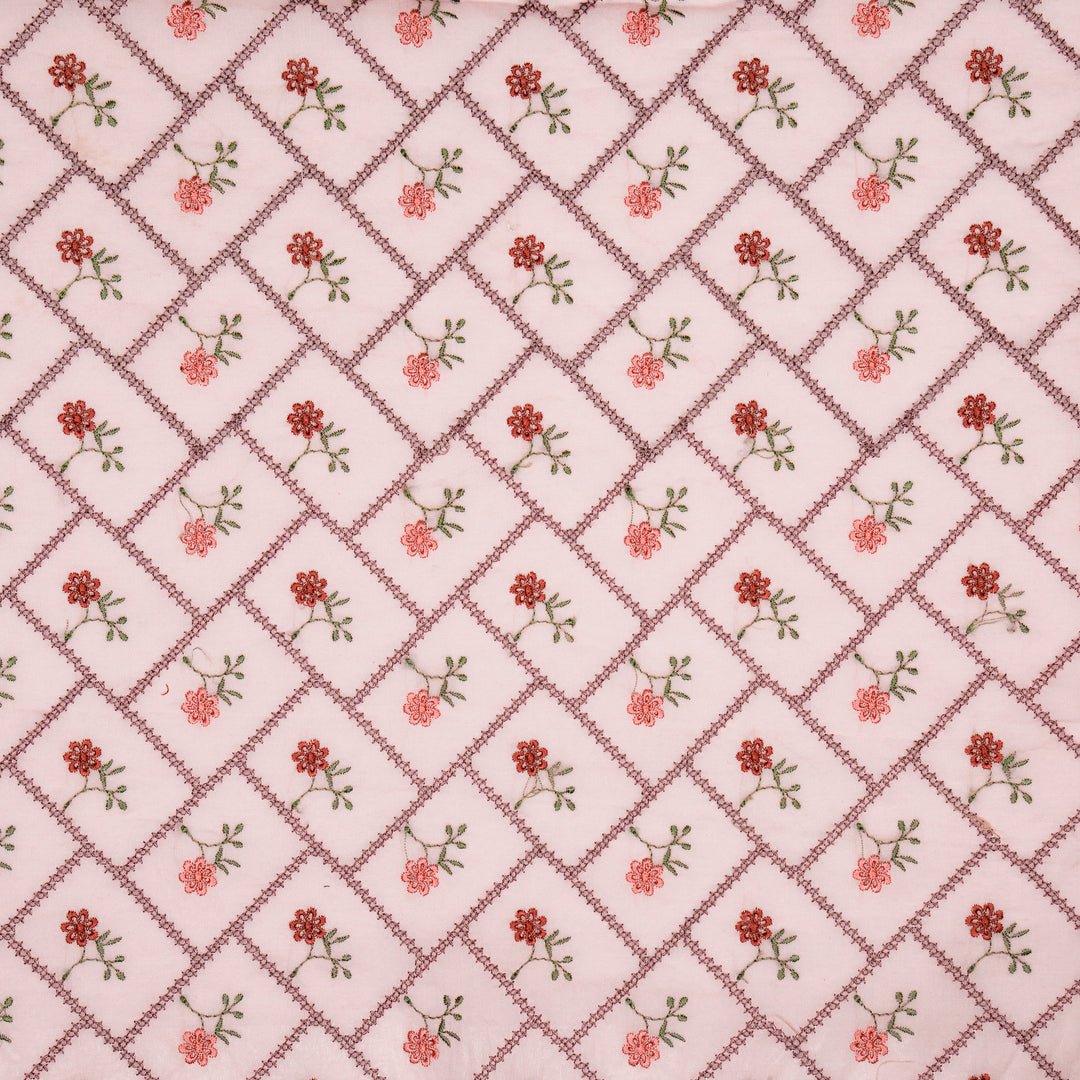 Tarika Jaal on Lilac Malmal Embroidered Fabric