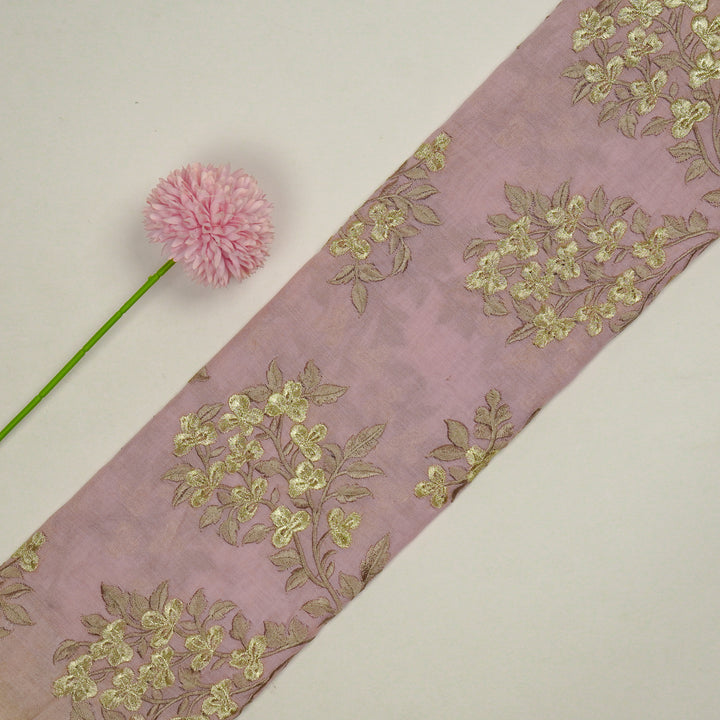 Nasrin Jaal on Dusky Pink Semi Chanderi Embroidered Fabric