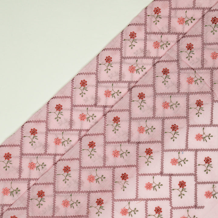 Tarika Jaal on Lilac Malmal Embroidered Fabric