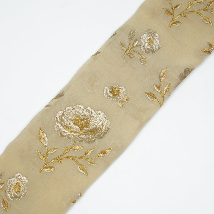 Hanvika Jaal on Beige Silk Georgette Embroidered Fabric