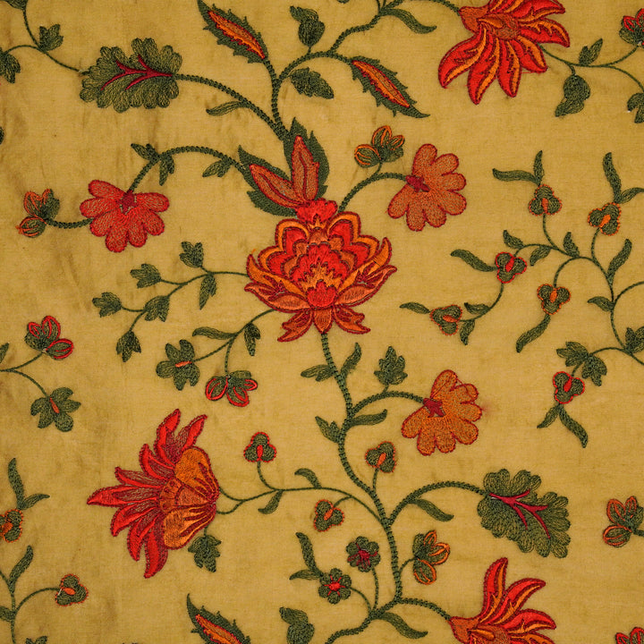 Derya Jaal on Chiku Luxe Silk Chanderi Embroidered Fabric