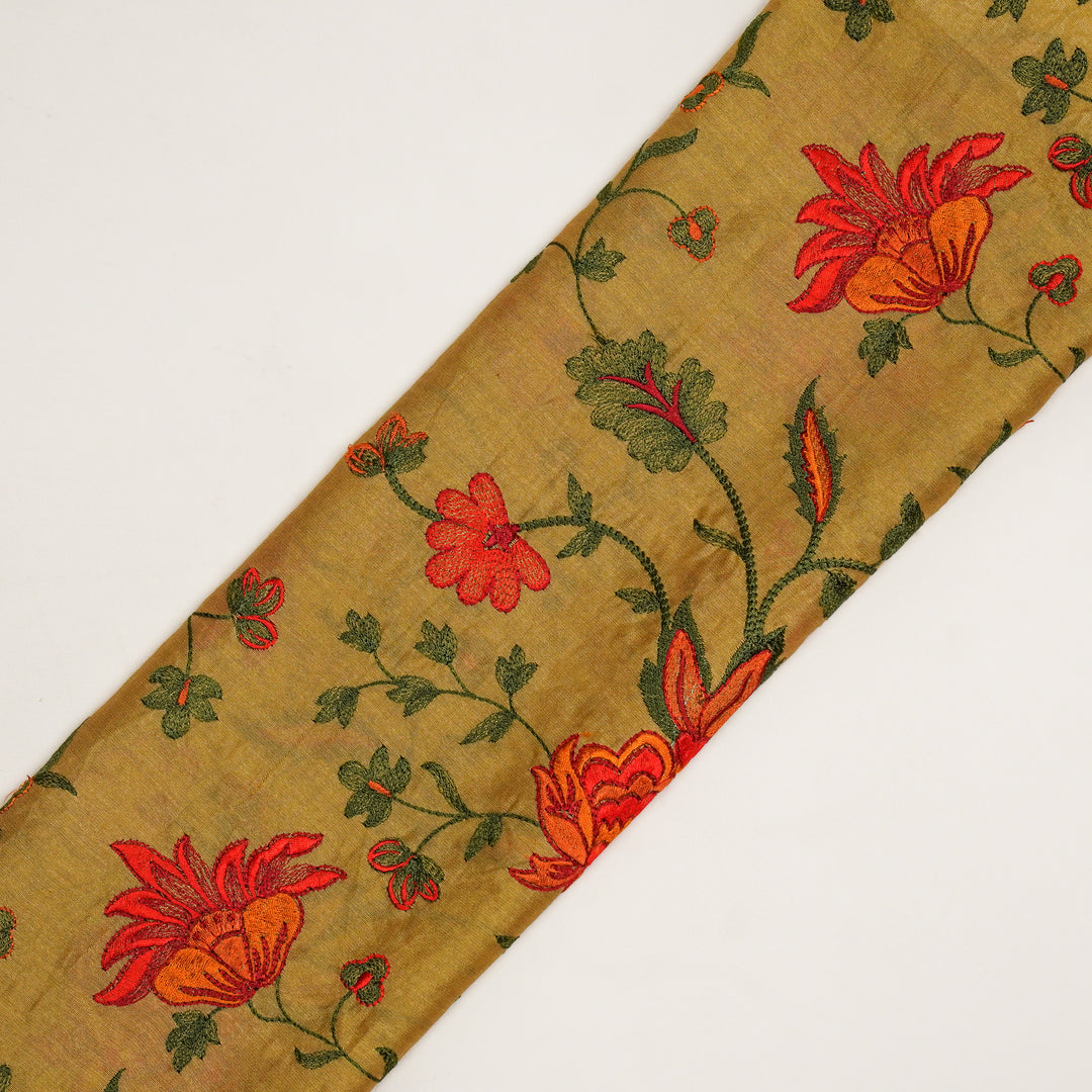 Derya Jaal on Chiku Luxe Silk Chanderi Embroidered Fabric