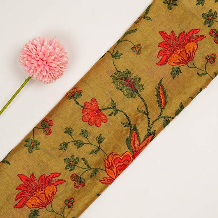 Derya Jaal on Chiku Luxe Silk Chanderi Embroidered Fabric